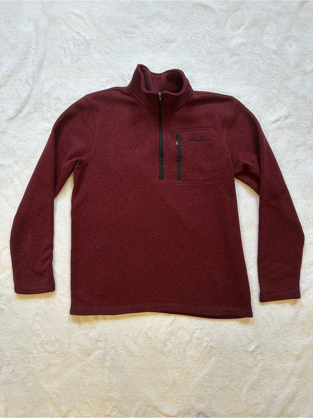 Eddie Bauer Maroon Half-Zip Fleece Pullover